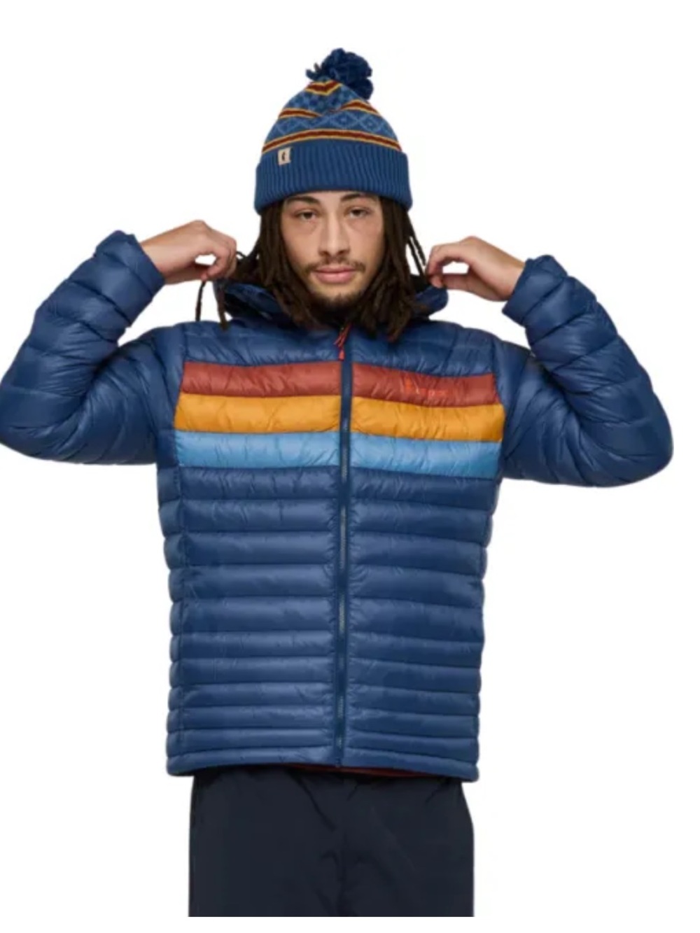 Cotopaxi Men's Light Weight Navy Blue Hooded Down Jacket - Medium